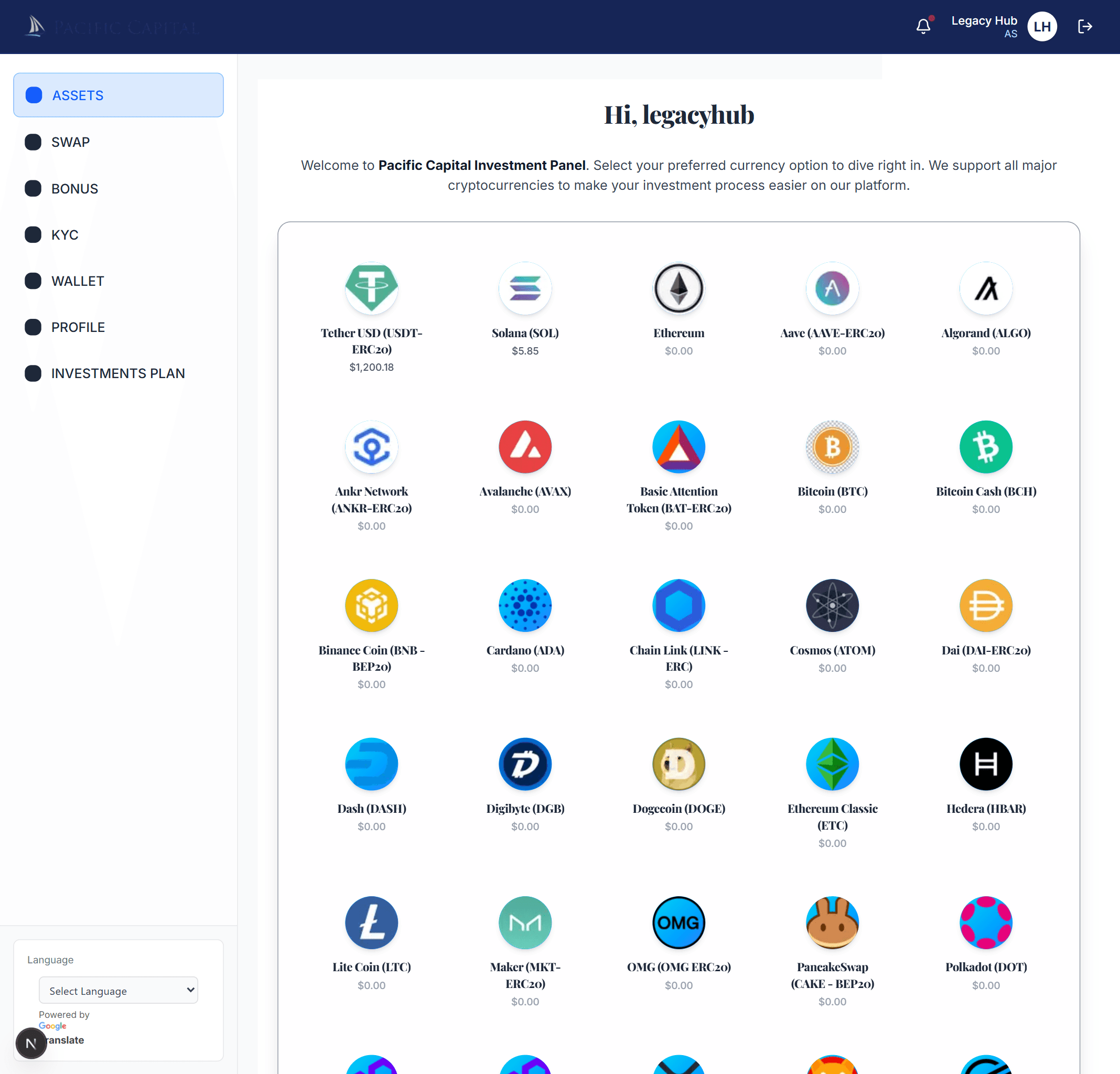 Pacific Capital Trading Dashboard